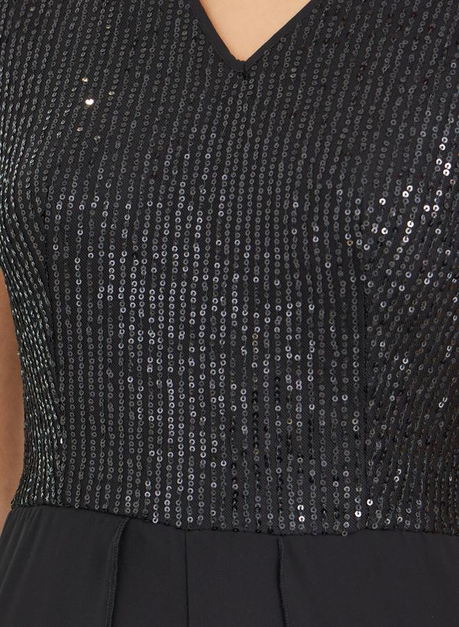 Styli Embellished Sequins Wide Leg Jumpsuit - Image 4