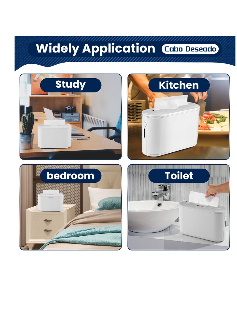 Generic - Countertop Paper Towel Dispenser, Multifold Hand Towel Dispenser, 200 Sheets Refill Reminder Hand Paper Towel Dispenser, Napkin Dispenser for Kitchen, Bathroom, Toilet, Bedroom, White - Image 1