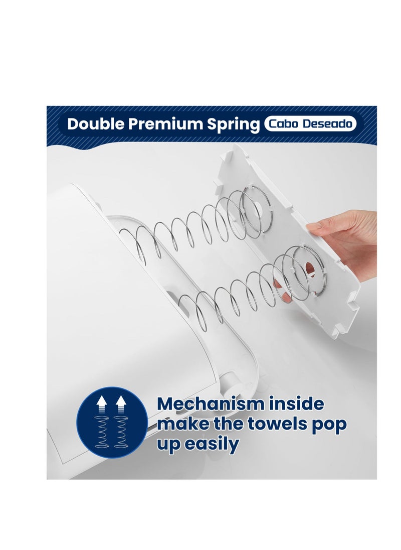 Generic - Countertop Paper Towel Dispenser, Multifold Hand Towel Dispenser, 200 Sheets Refill Reminder Hand Paper Towel Dispenser, Napkin Dispenser for Kitchen, Bathroom, Toilet, Bedroom, White - Image 1
