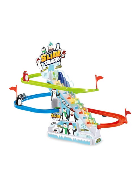 Musical Penguin Orbit Chasing Race Track Game Set with LED Flashing Lights and Music
