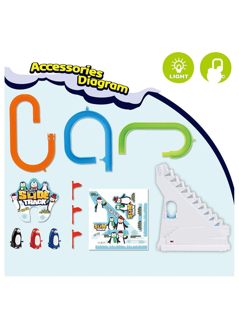 Toy Box - Musical Penguin Orbit Chasing Race Track Game Set with LED Flashing Lights and Music - Image 1