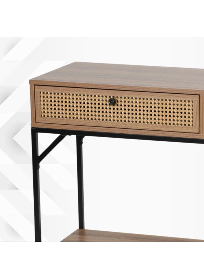 PixelsFurniture Pixels Furniture Console Table, Entryway with Wood Top and Metal Ends, Versatile - Image 4