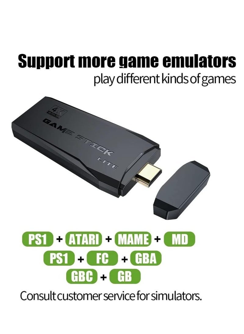 إلترزون 64G جهاز ألعاب رجعي، جهاز ألعاب كلاسيكي عالي الدقة، أكثر من 10000 لعبة مدمجة، جهاز ألعاب بـ 9 محاكيات، إخراج HDMI لتلفزيون ألعاب الفيديو، جهاز ألعاب عالي الدقة مع وحدتي تحكم لاسلكيتين 2.4G - Image 5
