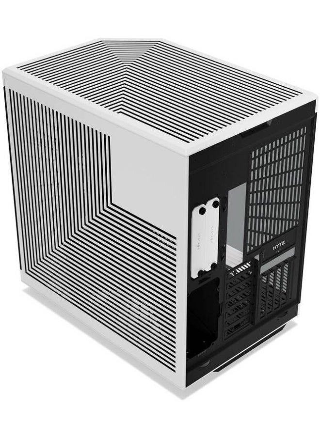 هايت كيس HYTE Y70 Touch Infinite ميد تاور ATX – أبيض وأسود، شاشة لمس 14.5 بوصة بدقة 2.5K، تصميم مزدوج الغرفة، يدعم حتى 10 مراوح وراديتر 360 مم – الموديل: CS-HYTE-Y70TI-WB  - Image 5