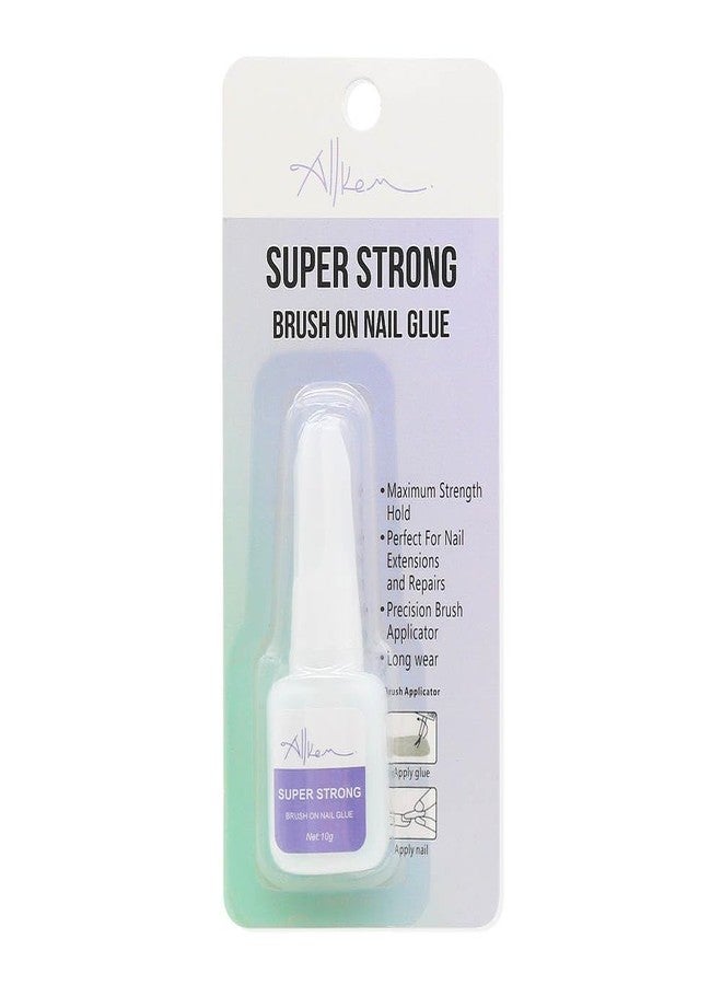 Allkem Super Strong Nail Glue for Press on Nails, Natural, Acrylic Nails, Fake Nails (10g) - Professional & Quick Dry Brush on Nail Tips Glue for Women - Image 1