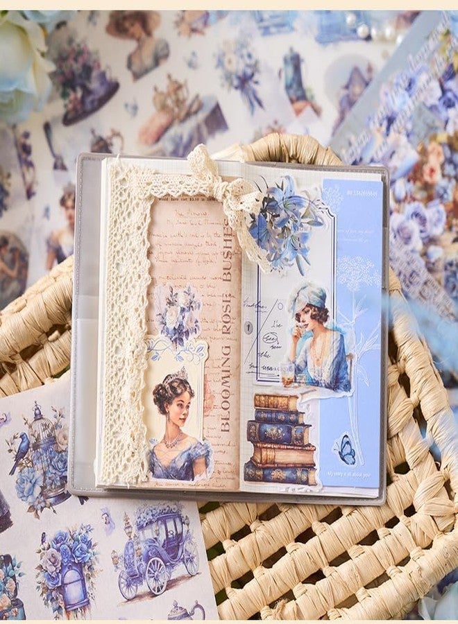 Funspark Vintage Theme Stickers Elegant Victorian Girl Scrapbook Stickers Floral Aesthetic Ephemera for Journals Planners Collage and DIY Crafts Pack of 1 The Year of Hibiscus - Image 5