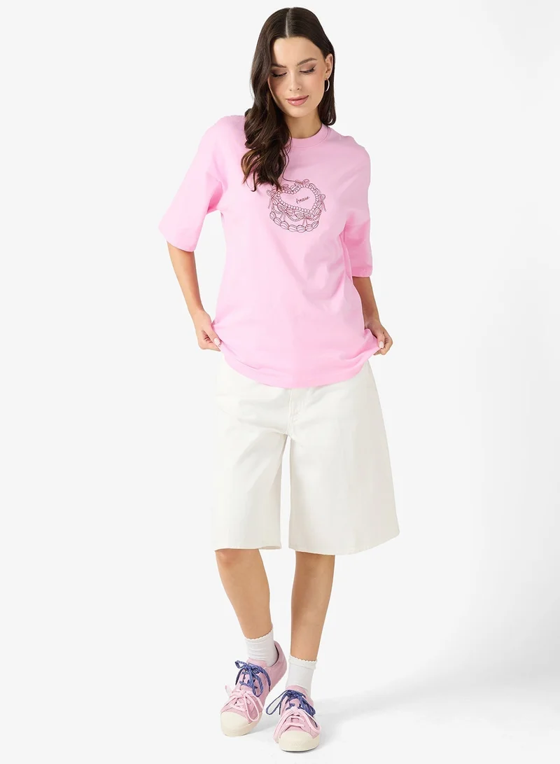 Ginger Cotton Oversize Graphic T-shirt