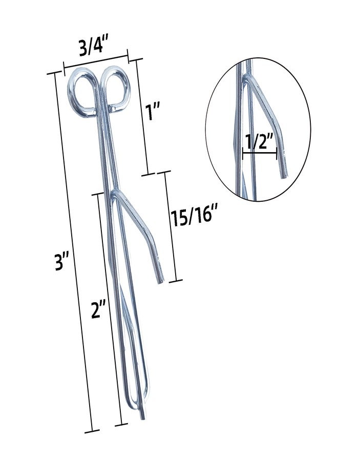 Kowibcl 50pcs 3 Inch Slip on Drapery Hooks Metal Curtain Hooks Slip on Drapery Hook Pins for Window Curtain, Door Curtain, Shower Curtain and Drapes - Image 2