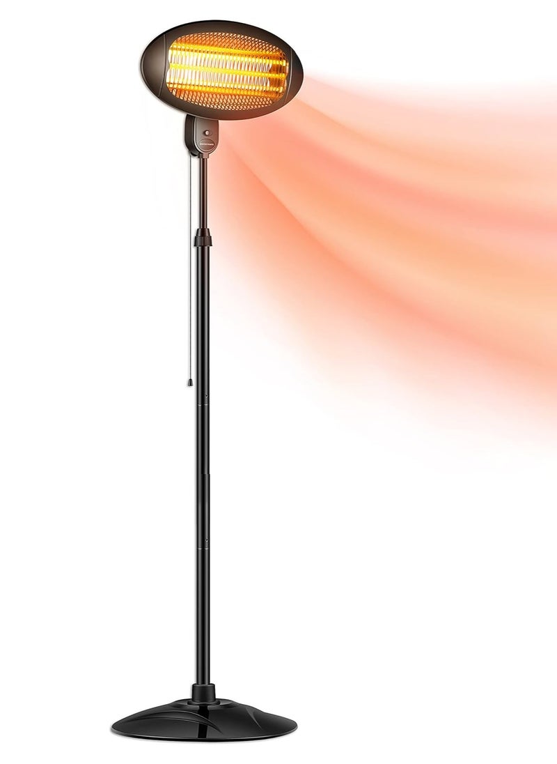 Patio Electric Patio Heater Quartz Garden Heater Waterproof Outdoor Free Standing  - Image 1