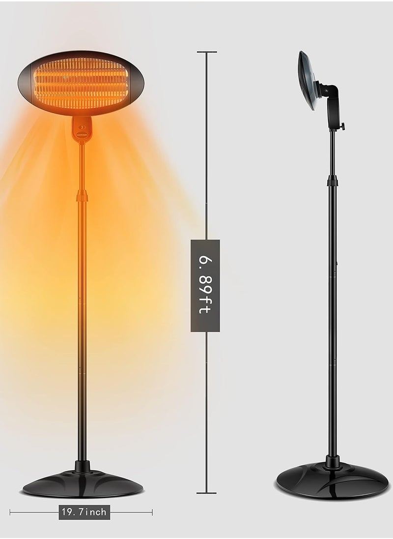 Patio Electric Patio Heater Quartz Garden Heater Waterproof Outdoor Free Standing  - Image 2