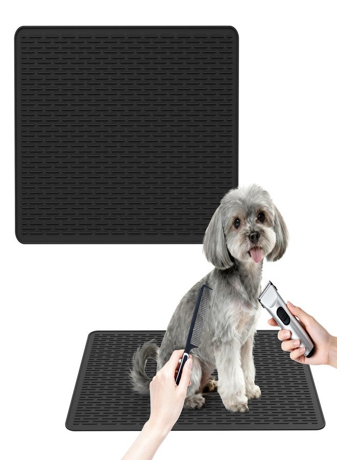 Wiojtry Dog Grooming Table Mat, (19.9 x 27.8 inch) Dog Grooming Table Mat Pad Non-Slip, Pet Grooming Table Mat for Grooming Dogs at Home, Pet Groomers Table Mat, Easy-Clean Durability (Black) - Image 1