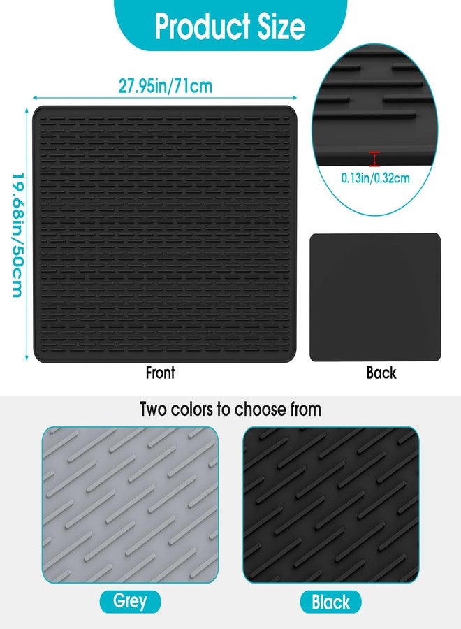 Wiojtry Dog Grooming Table Mat, (19.9 x 27.8 inch) Dog Grooming Table Mat Pad Non-Slip, Pet Grooming Table Mat for Grooming Dogs at Home, Pet Groomers Table Mat, Easy-Clean Durability (Black) - Image 2