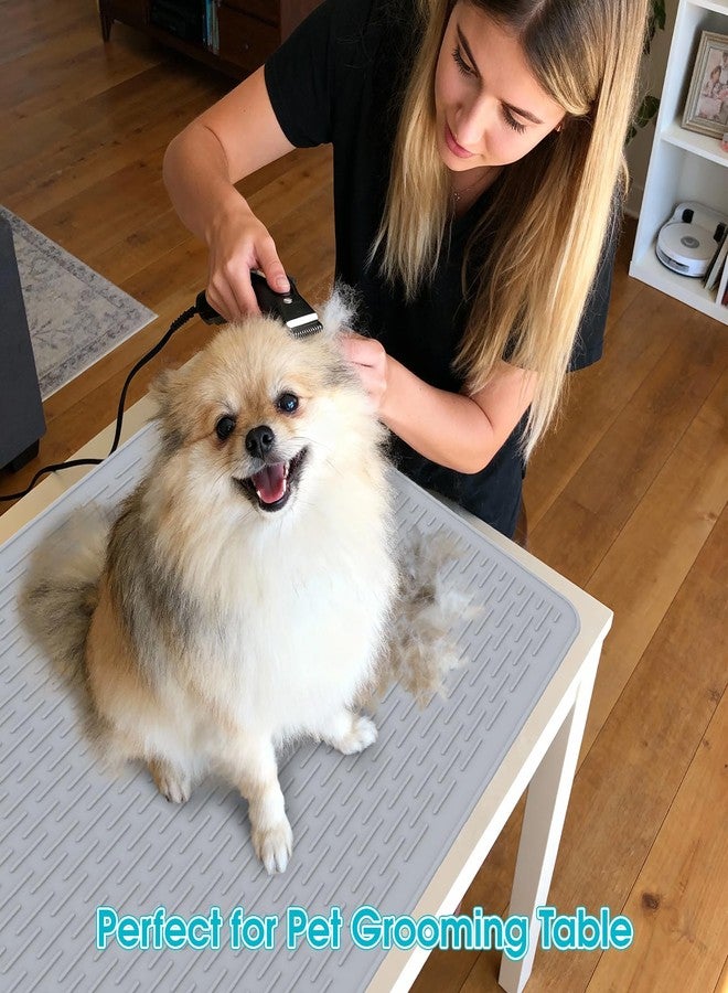 Wiojtry Dog Grooming Table Mat, (19.9 x 27.8 inch) Dog Grooming Table Mat Pad Non-Slip, Pet Grooming Table Mat for Grooming Dogs at Home, Pet Groomers Table Mat, Easy-Clean Durability (Black) - Image 4