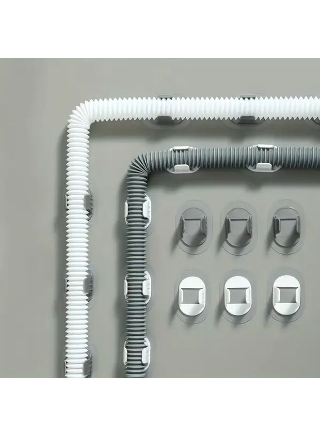 3PCS White Self Adhesive Washing Machine Drain Pipe Holder No Drilling Required - Image 1