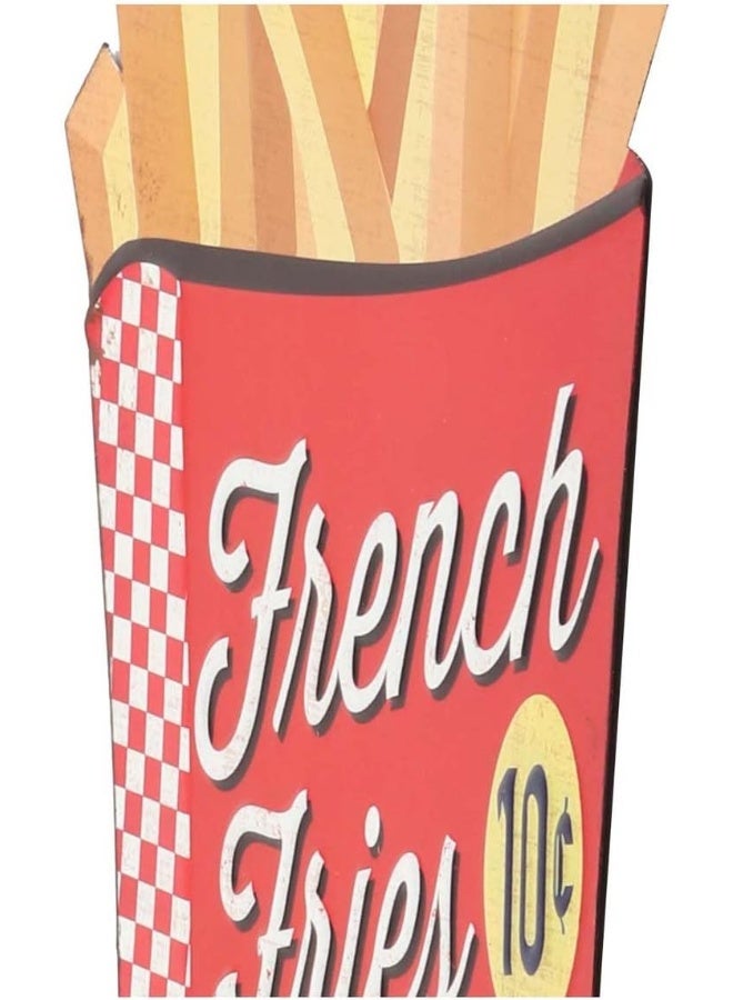 Open Road Brands French Fries Embossed Metal Sign  Vintage Diner French Fries Sign for Kitchen or Man Cave - Image 3