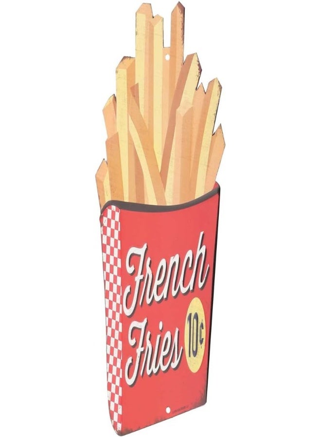 Open Road Brands French Fries Embossed Metal Sign  Vintage Diner French Fries Sign for Kitchen or Man Cave - Image 5
