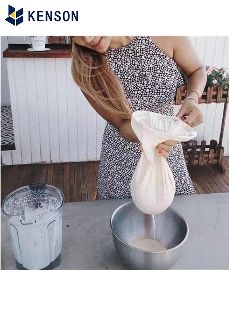 كِينْسُون 3 قطعة أكياس تصفية حليب الصويا الغذاء الصف ، 200 ميكرون 20*30 سنتيمتر غرامة شبكة حقيبة الحليب كيس مرشح جميع الأغراض الغذاء مصفاة النايلون القماش القطني - Image 4