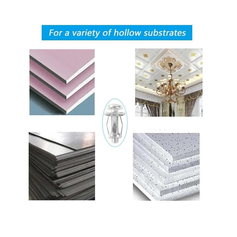 M5 25mm مجموعة مرساة الباب المجوفة 70 قطعة صواميل برغي معدنية جاك صواميل فولاذية موسعة مثبتات الحائط - Image 5