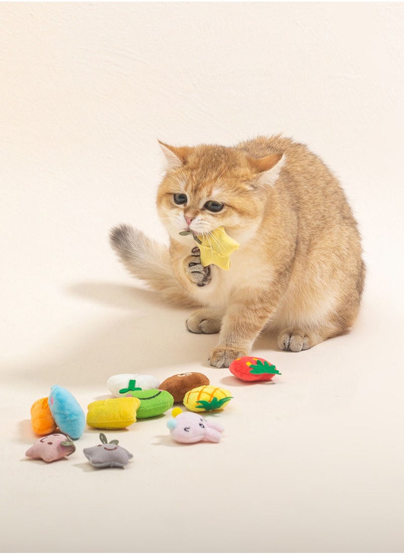 Arabest Cat Catnip Toys Stuffed Doll: Kitten Chew Toy Plush Cat Toy 10pcs Interactive Bite Teeth Cleaning Chewing Toy for Small Pets Animal Supplies  - Image 4