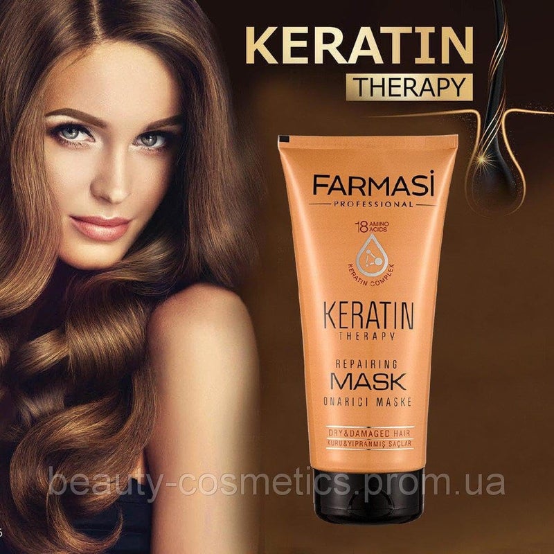 FARMASi Professional Keratin Therapy Repairing Hair Mask, Dry Damaged Color Treated Hair Restore, All Hair Types 6.7 fl. oz, 200 ml - Image 4