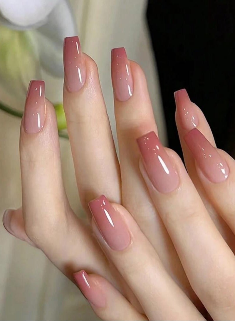 GlamKit Gradient nails in peach colors, 24 pieces - Image 1