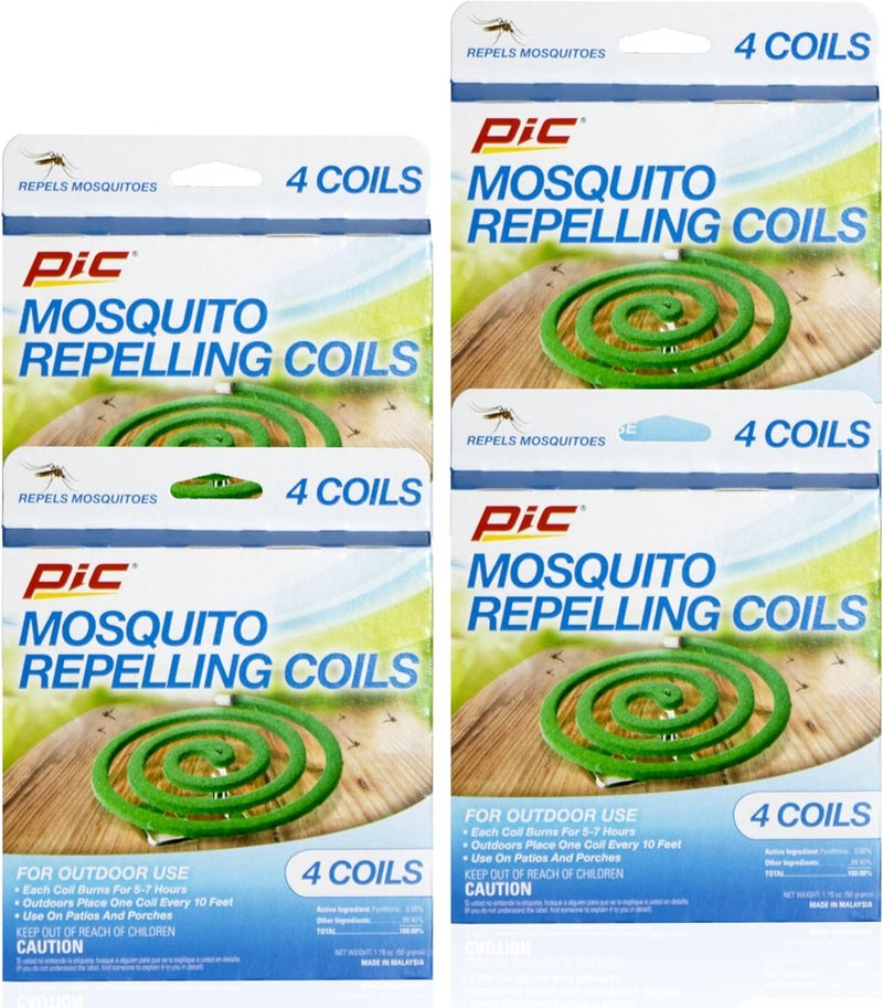 PIC C-8-24 Mosquito Repellent Coils, 4 packs of 4 (16 Coils)) - Image 1