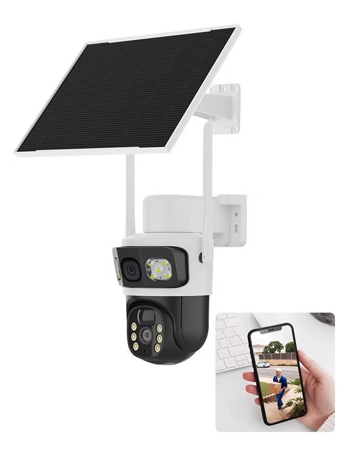 TIGER Solar Dual-Lens WiFi PTZ Security Camera with AI Human Detection, 360° Pan Tilt Monitoring, Full Color Night Vision, Wireless Outdoor Surveillance, Mobile App Control - Image 1