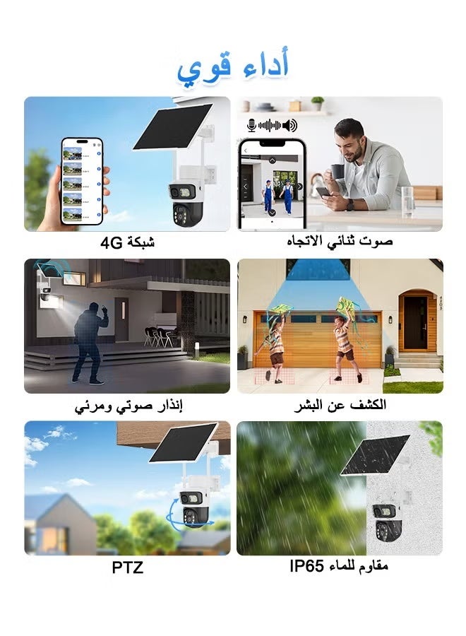 TIGER Solar Dual-Lens WiFi PTZ Security Camera with AI Human Detection, 360° Pan Tilt Monitoring, Full Color Night Vision, Wireless Outdoor Surveillance, Mobile App Control - Image 4