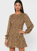 Jacqueline de Yong Printed Pleated Dress