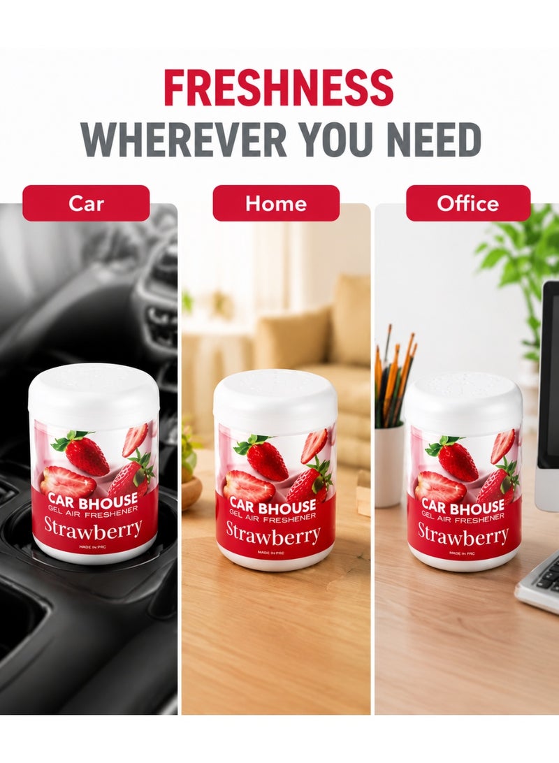CAR BHOUSE Strawberry Gel Air Freshener, Odor Eliminator, Long-Lasting Scent for Car, Home, Closet & Bathroom, 200g - Image 5