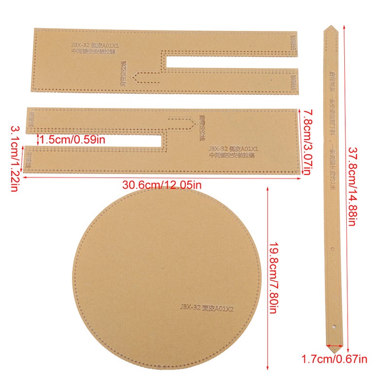 Leather Craft Clear Acrylic Shoulder Bag Round Bag Pattern Stencil Template DIY JBX-32 - Image 5