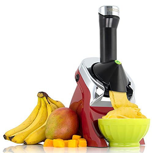 Yonanas 988RD Deluxe Vegan, Dairy-Free Frozen Fruit Soft Serve Maker, Includes 75 Recipes, 200 W, Red - Image 1