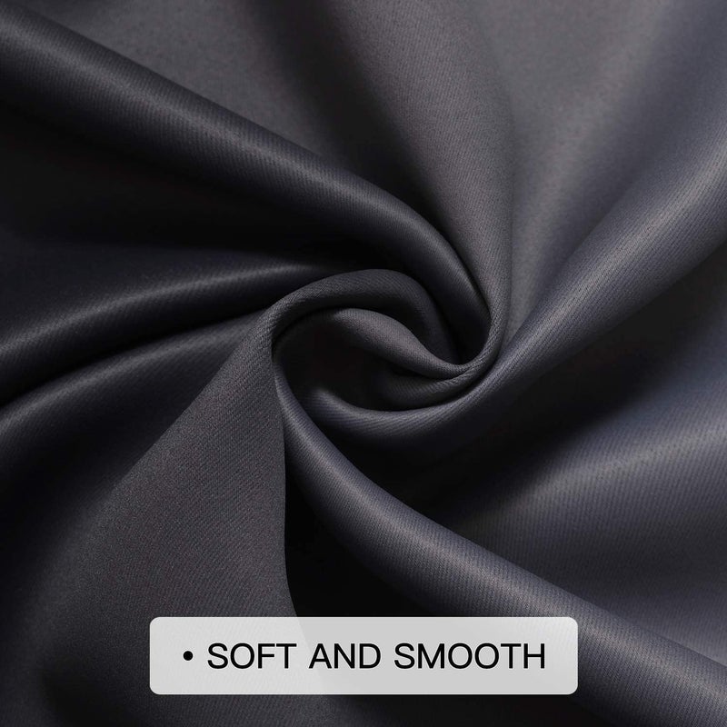 COSVIYA Curtains & Drapes Ombre Room Darkening Curtains 84 inch Length  Grommet Gradient Black and Greyish White Light Blocking Insulated Thermal Curtains for Bedroom/Living Room 2 Panels 42x84 inches - Image 4