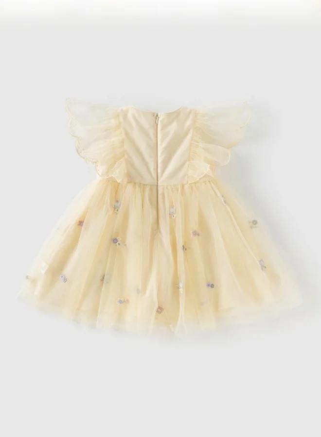 Dave & Bella  Girls Floral Embroidered Tulle Dress for Women | Best Price UAE