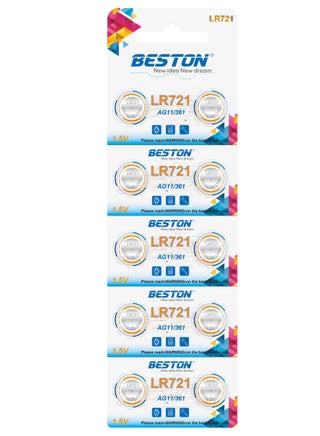 Beston Lithium Battery BST-LR721 10 PCS 2*5: Pack of ten BST-LR721 lithium batteries, organized in two sets of five for convenience. - pzsku/ZCC8126C5BE26E82A7247Z/45/_/1725891816/de83c2cc-2a1f-4c2c-9da5-d3372ccb2453