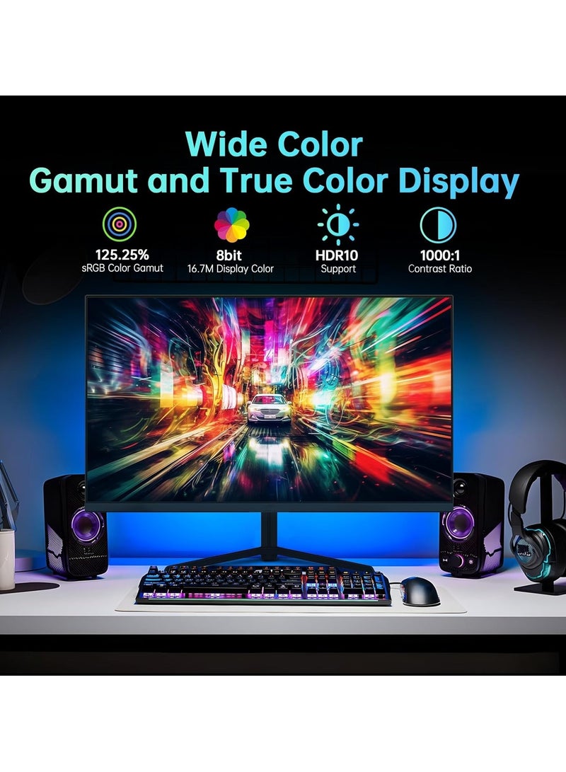 Ahuamty 24" 165Hz Gaming Monitor, 23.8Inch FHD(1920x1080p), 1ms, Freesync and Gync Compatible, MPRT, HDR10, 125% SRGB, HDMI,DP, Eyecare, Vesa Support, Tilt, Fast IPS Computer Monitor - Image 5