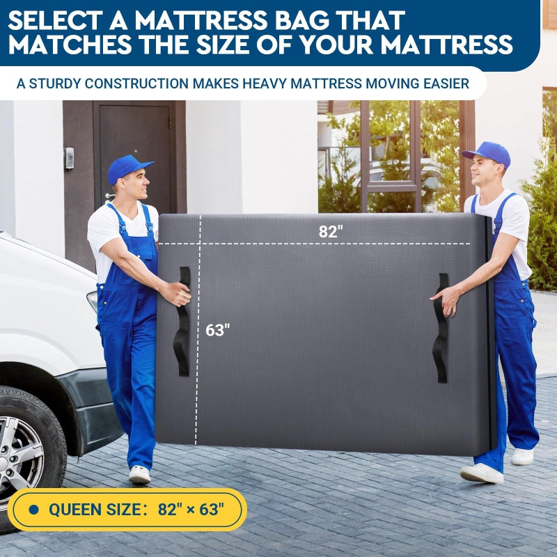 StorageRight Mattress Bags for Moving, Queen Size - Extra Thick Mattress Cover for Moving with Handles and Zipper, Heavy Duty Queen Mattress Bags for Storage, Reusable Mattress Storage Bag, Moving Bag - Image 5