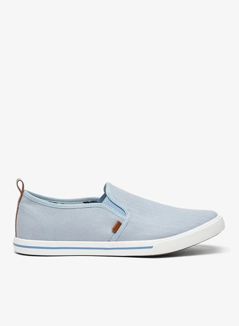 Men's Textured Slip-On Sneakers with Pull Tabs