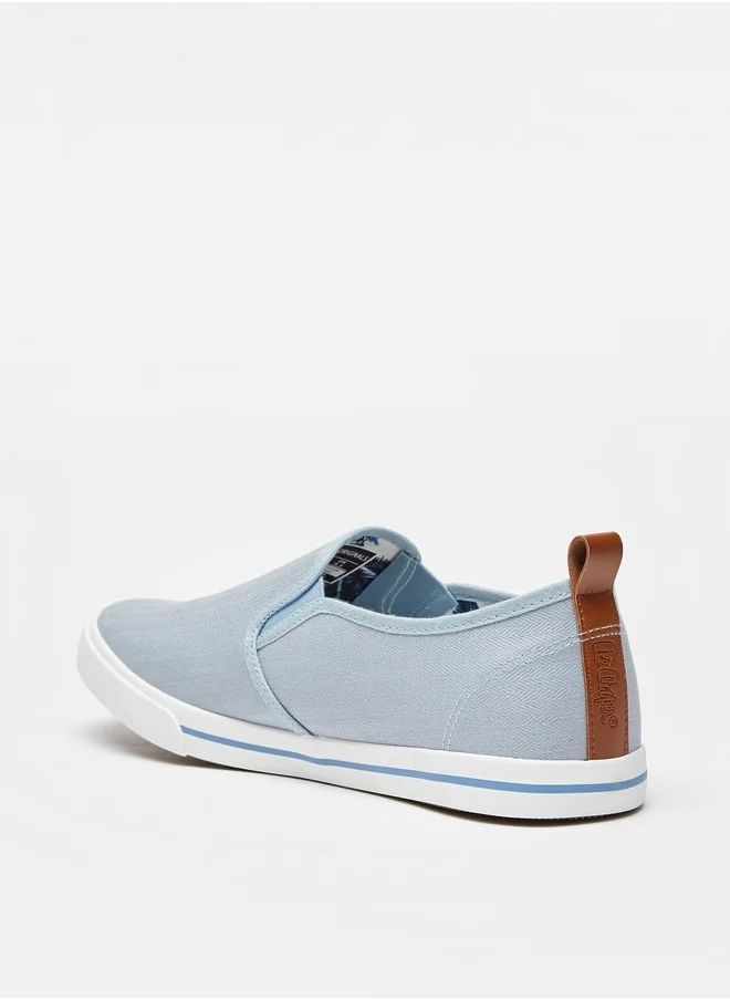 لي كوبر Men's Textured Slip-On Sneakers with Pull Tabs