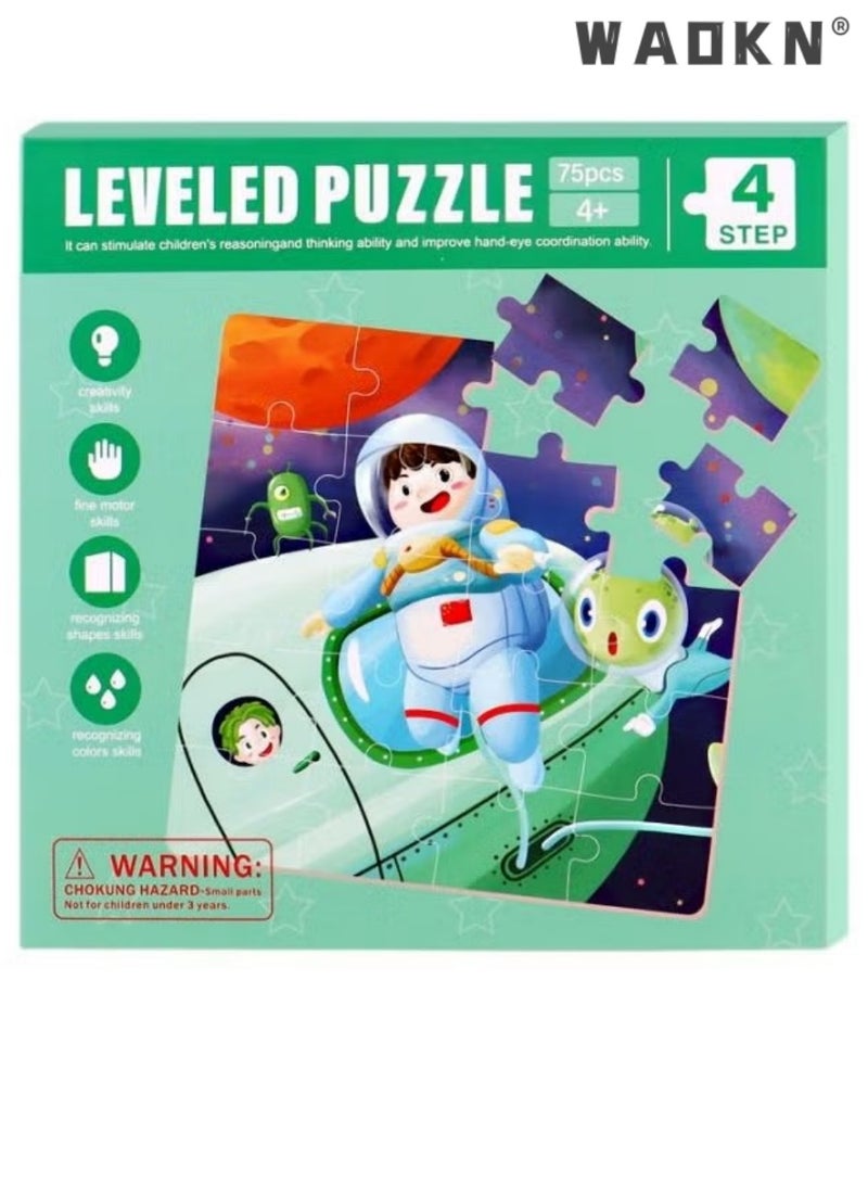 WAOKN Magnetic Puzzles for Kids Travel Toddler Puzzles Activities Toy for Boys and Girls Learning Magnet for Road Trip Space Set