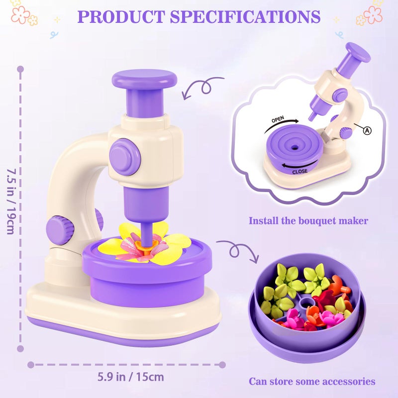 SANANT Fabric Flower Bouquets Toys, DIY Arts and Crafts Toys for Kids 4-8, Making Kit Build Own Bouquet, DIY Educational Activities Flower Making Kit Toys for Toddlers, Birthday Gifts for Girls - Image 4