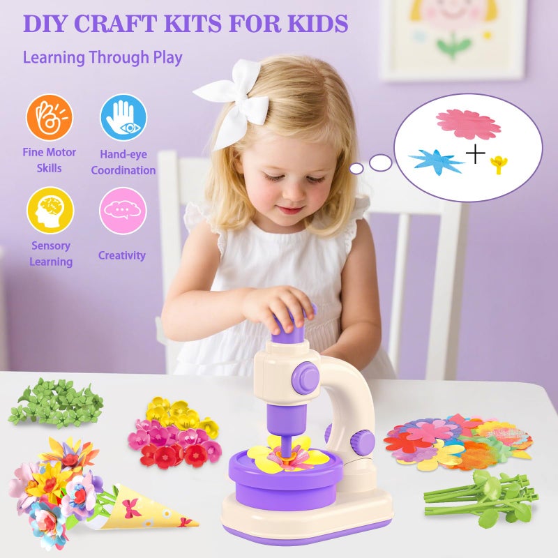 SANANT Fabric Flower Bouquets Toys, DIY Arts and Crafts Toys for Kids 4-8, Making Kit Build Own Bouquet, DIY Educational Activities Flower Making Kit Toys for Toddlers, Birthday Gifts for Girls - Image 5