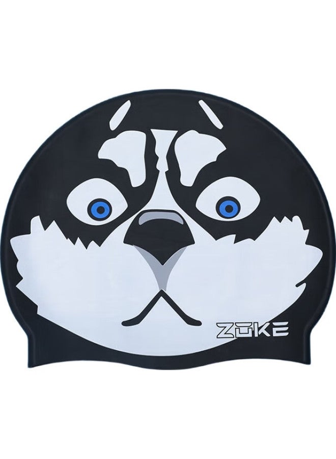 ZOKE Husky Printed Silicone Waterproof Anti-Slip Ear Protection Hair Protection Professional Swimming Cap 619503204-1 - Image 2