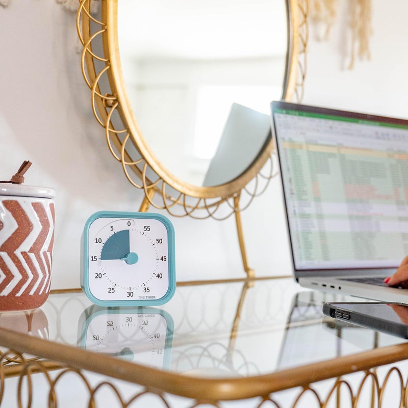 TIME TIMER Home MOD - 60 Minute Kids Visual Timer Home Edition - for Homeschool Supplies Study Tool, Timer for Kids Desk, Office Desk and Meetings with Silent Operation (Lake Day Blue) - Image 3