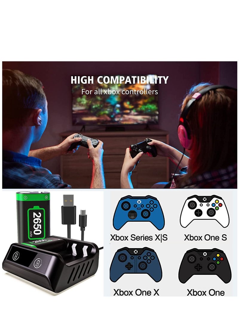 حزمة بطارية قابلة لإعادة الشحن لجهاز تحكم Xbox One/Xbox Series X|S/Xbox One Elite مع بطارية قابلة للشحن 2x2650 مللي أمبير في الساعة - Image 5