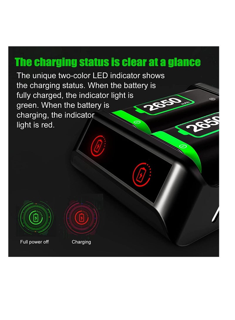 حزمة بطارية قابلة لإعادة الشحن لجهاز تحكم Xbox One/Xbox Series X|S/Xbox One Elite مع بطارية قابلة للشحن 2x2650 مللي أمبير في الساعة - Image 2