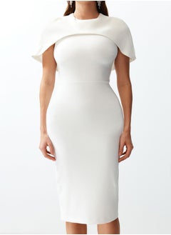 trendyol Bridal White Sleeve Detailed Woven Wedding/Wedding Elegant Evening Dress TPRSS24EL00119  - Image 5