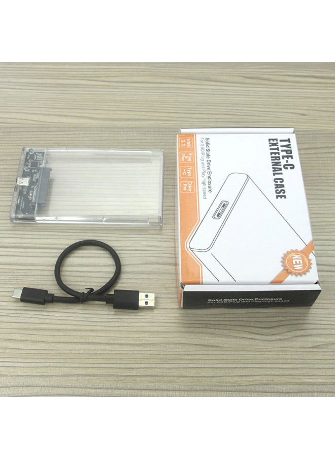 Generic Notebook 2.5sata Serial Port USB3.1type-c Interface Transparent External External Solid State Mobile Hard Disk Box-Color:U25TY31-A-C  - Image 5