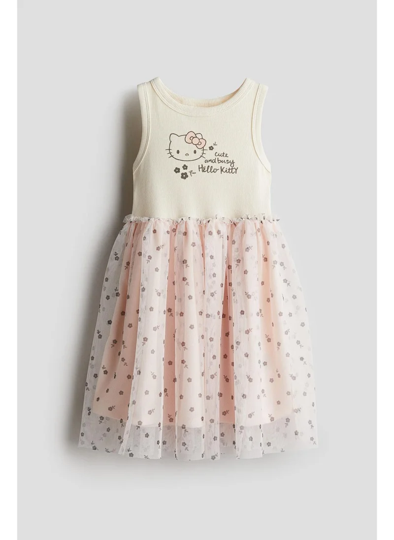 H&M Printed tulle-skirt dress