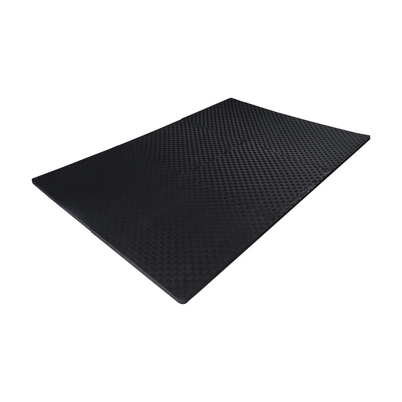 BalanceFrom Puzzle Exercise Mat 1" Thick, EVA Interlocking Foam Floor Tiles for Home Gym, Mat for Home Workout Equipment, Floor Padding for Kids, Black, 24 in x 24 in x 1 in, 24 Sq Ft - 6 Tiles - Image 2